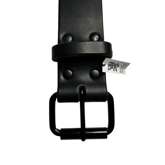 HOUSE OF WOLVES Black Leather Thick Belt Waist NWT Moto - Picture 4 of 8